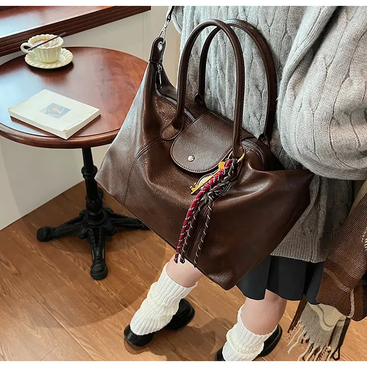 Black Korean Style Retro Tote Bag for Women — feature 21