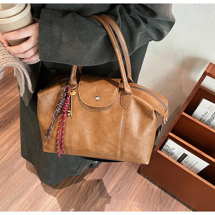Black Korean Style Retro Tote Bag for Women — feature 23