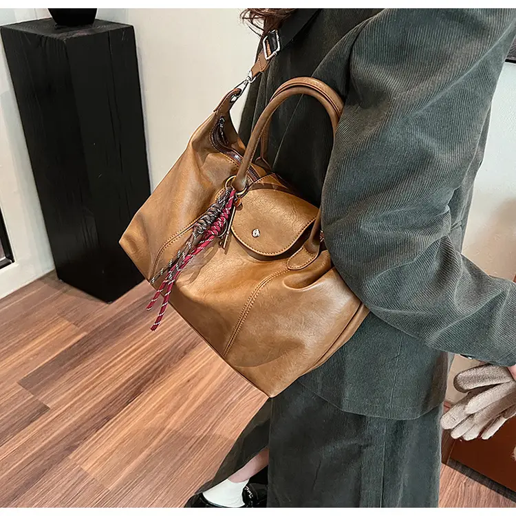 Black Korean Style Retro Tote Bag for Women — feature 26