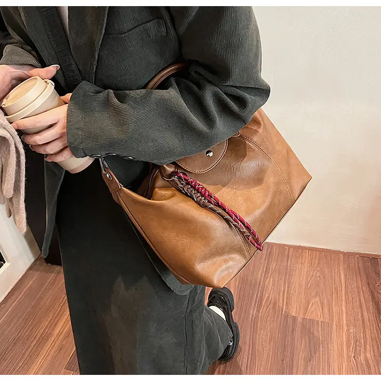 Black Korean Style Retro Tote Bag for Women — feature 28