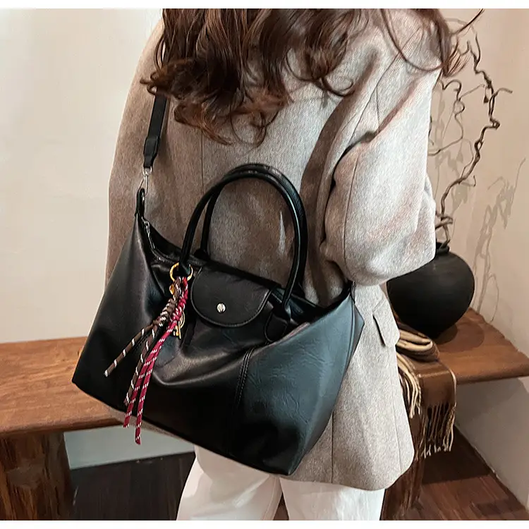 Black Korean Style Retro Tote Bag for Women — feature 33