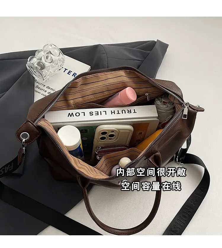 Black Korean Style Retro Tote Bag for Women — feature 8
