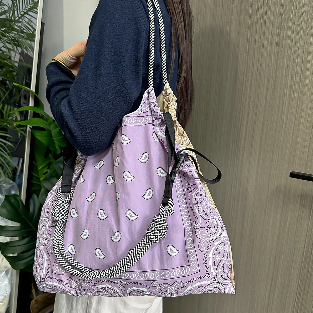 Nylon Shoulder Bag Same Print Same Style - Image 17