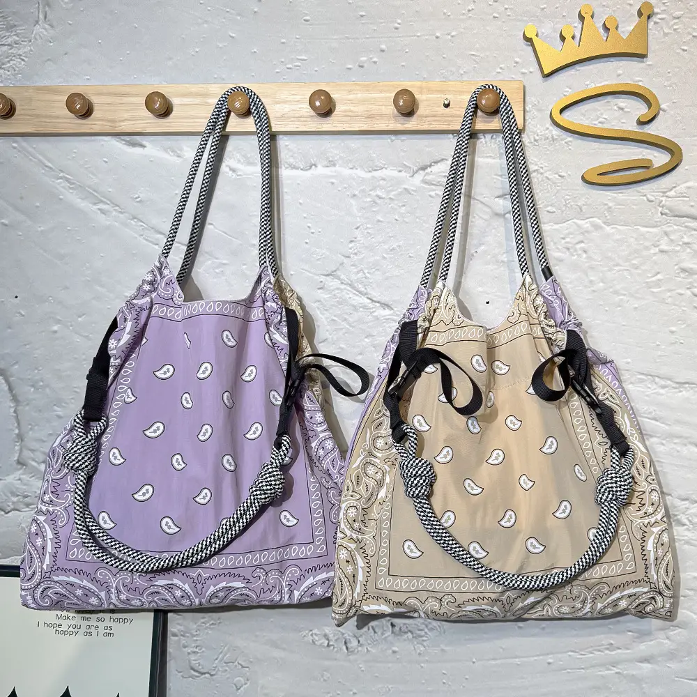 Nylon Shoulder Bag Same Print Same Style - Image 3
