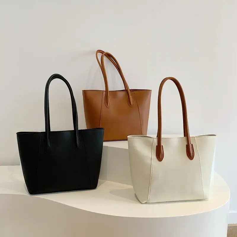Women's Cream Leather Shoulder Bag 2024 Winter Autumn