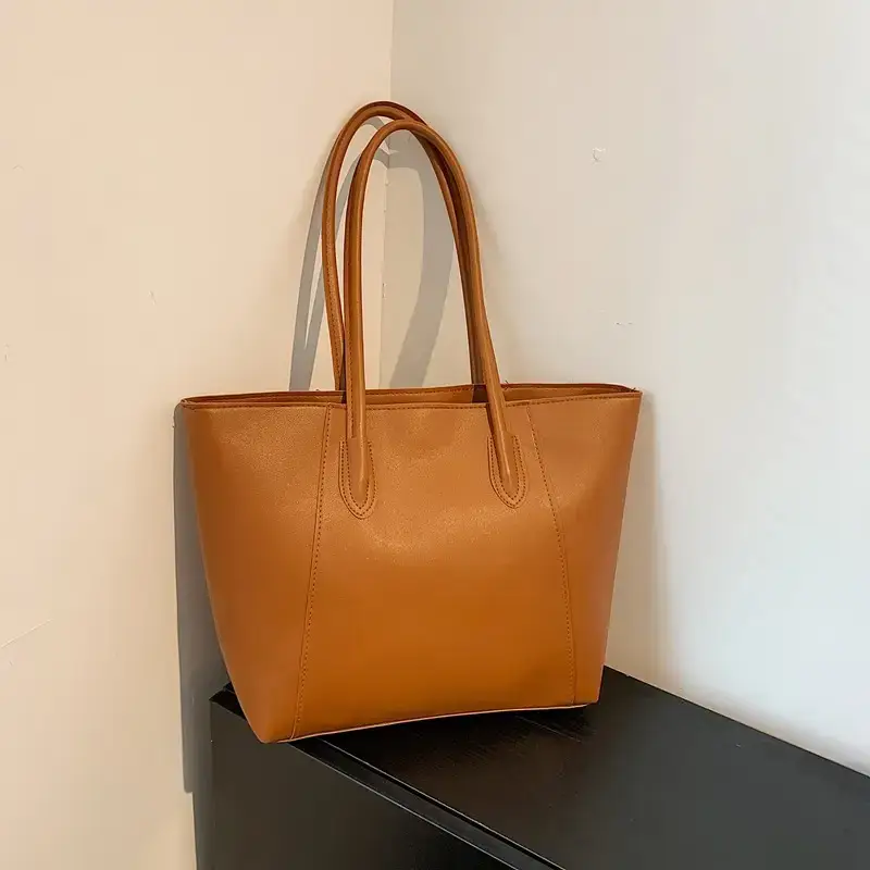 Women's Cream Leather Shoulder Bag 2024 Winter Autumn