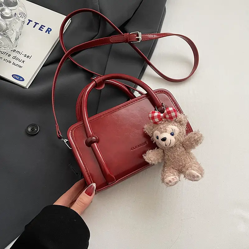 Women's Red Korean Style Shoulder Bag 2024 Winter - Image 3