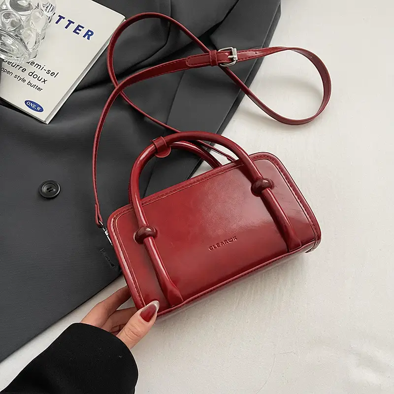 Women's Red Korean Style Shoulder Bag 2024 Winter - Image 7
