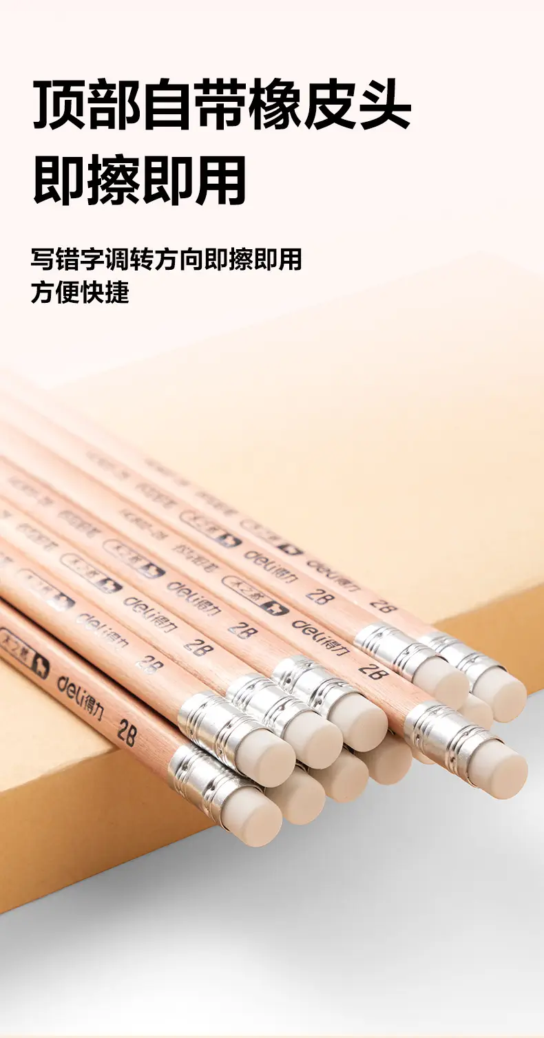 Deli Log Pencil Pupils Draw 50 with 2b Test Card Pen hb Positive Position Triangle Pencil Sketch — feature 7