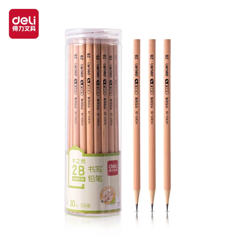 Deli Log Pencil Pupils Draw 50 with 2b Test Card Pen hb Positive Position Triangle Pencil Sketch