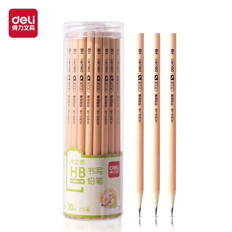 Deli Log Pencil Pupils Draw 50 with 2b Test Card Pen hb Positive Position Triangle Pencil Sketch