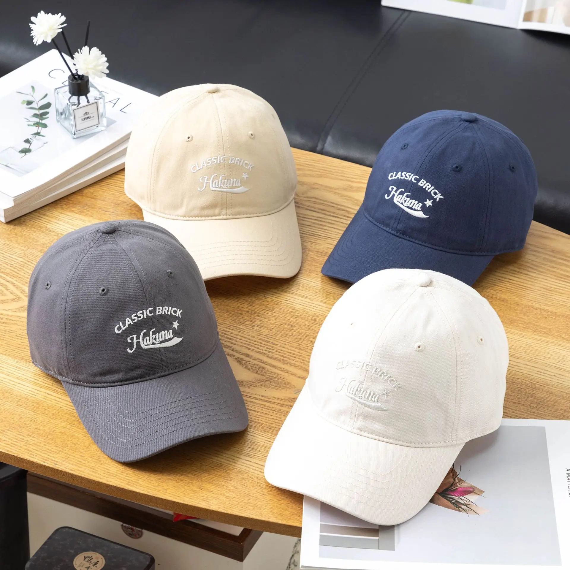 Men Deep-Top Peaked Baseball Cap Navy Blue - Image 12