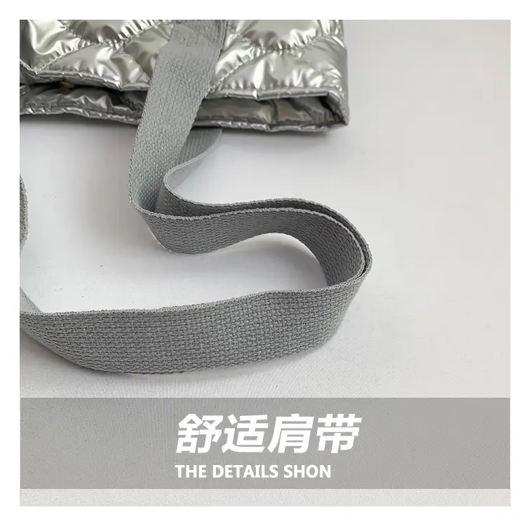 Women's 2025 Winter Padded Shoulder Bag Silver — feature 4