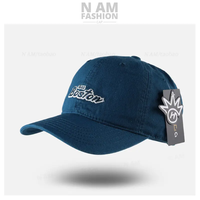 Blue Letter Embroidered Baseball Cap Women Street Casual All-match — feature 5