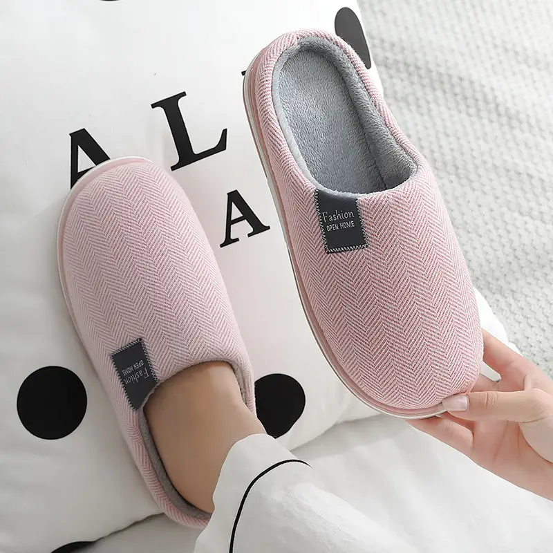 Autumn and winter cotton slippers women's home non-slip warm wool slippers indoor soft bottom household plush cotton slippers men's winter wholesale - Image 7