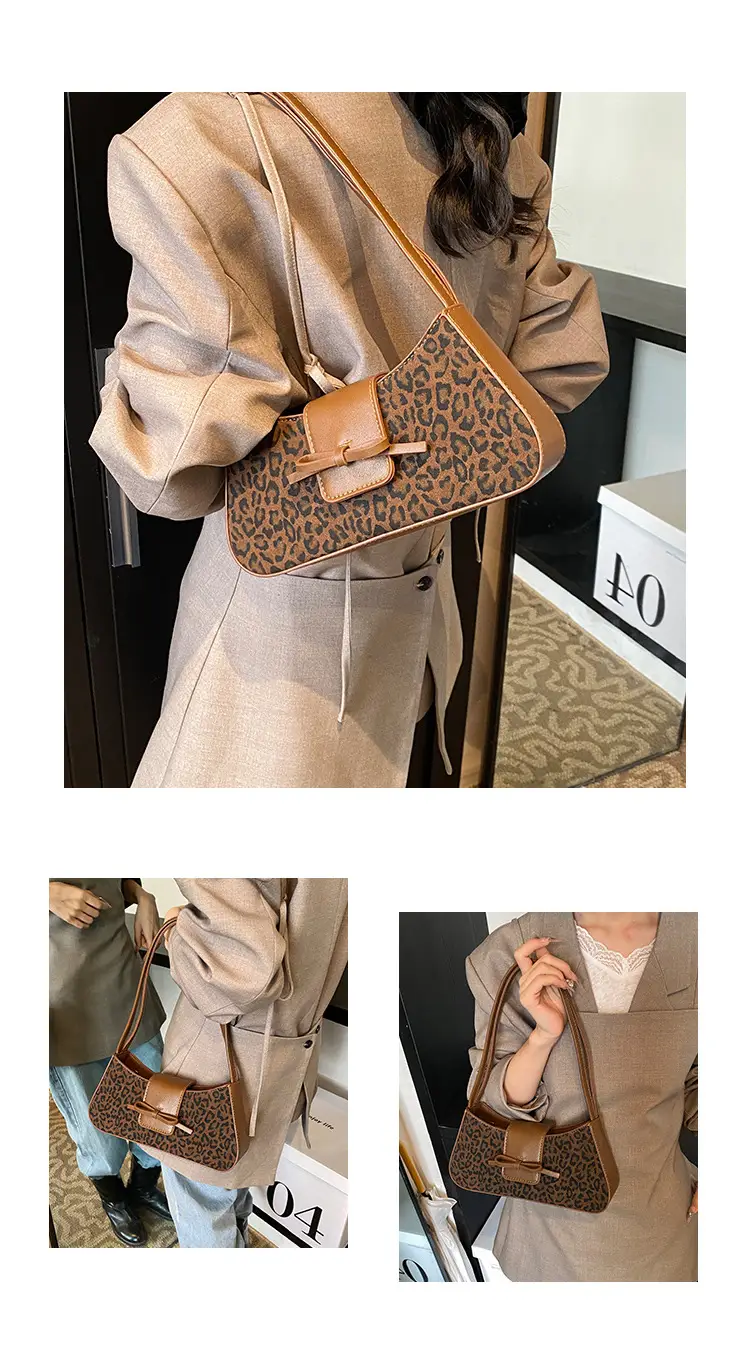Leopard Print One Shoulder Satchel Bag for Women — feature 8