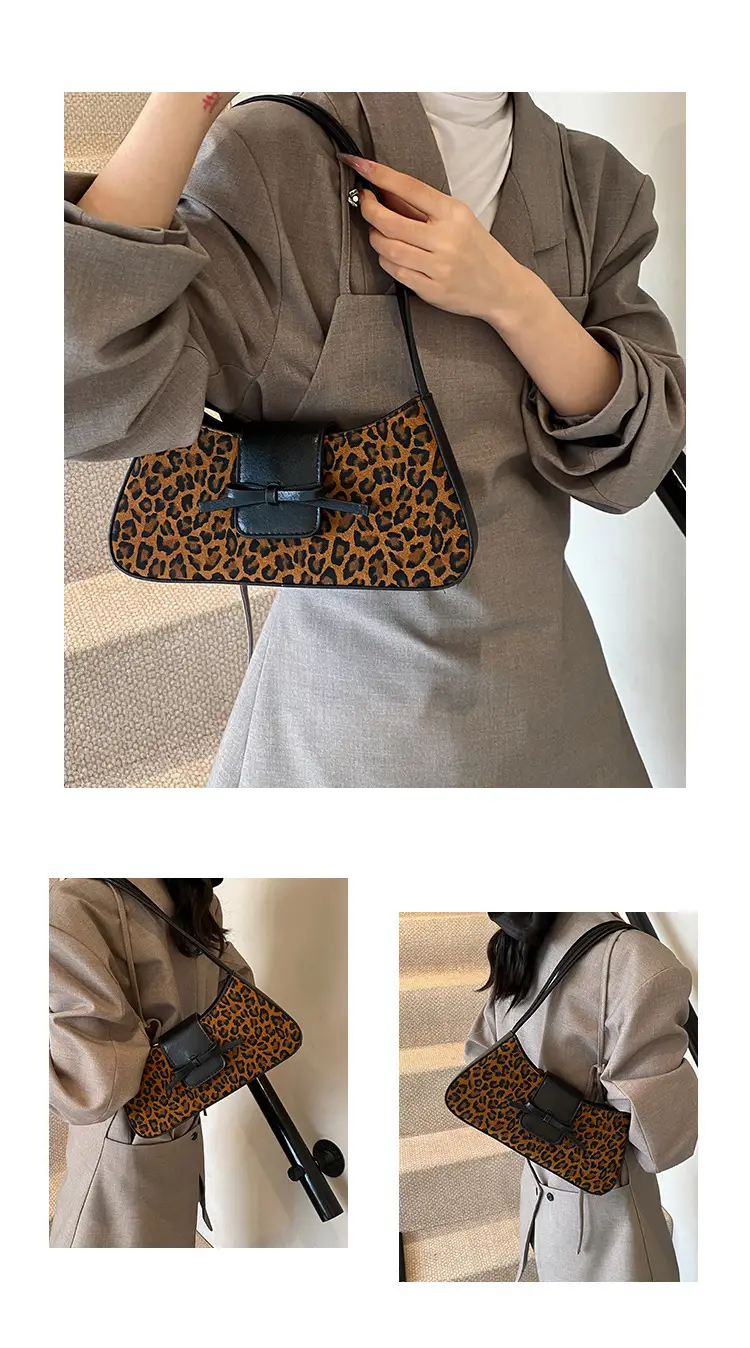 Leopard Print One Shoulder Satchel Bag for Women — feature 9