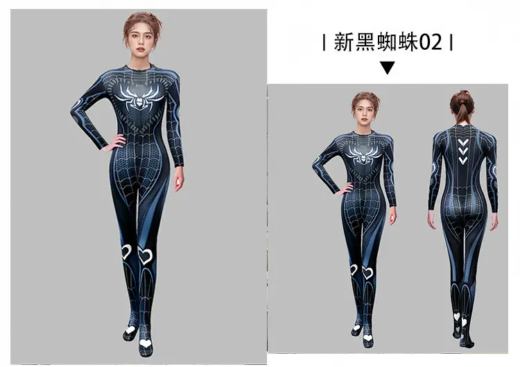 Halloween Cross-border EVA Tights Red Blue Black Spider Jumpsuit Asako Asako Women's Fun Coats — feature 14