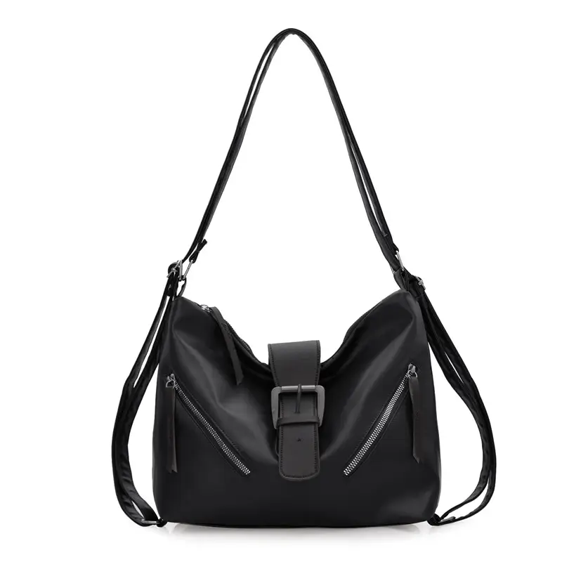 Black Retro Motorcycle Style Shoulder Crossbody Tote Bag - Image 3