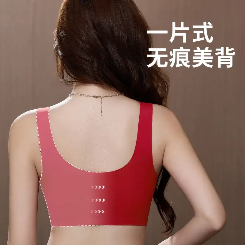 Traceless Rimless Push Up Bra Red Plus Size - Image 9
