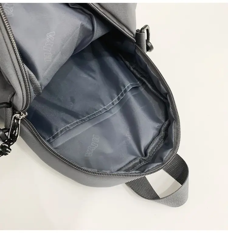 Women's Grey Drawstring Water Cup Backpack with Patches — feature 32