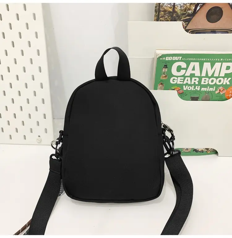Women's Grey Drawstring Water Cup Backpack with Patches — feature 36
