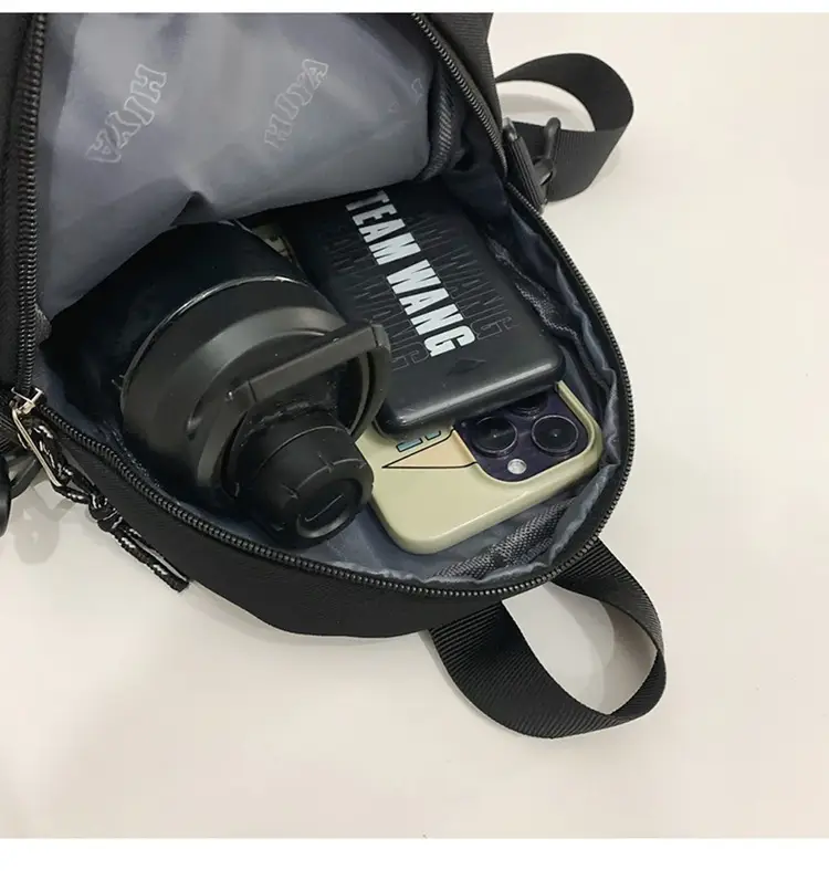 Women's Grey Drawstring Water Cup Backpack with Patches — feature 43