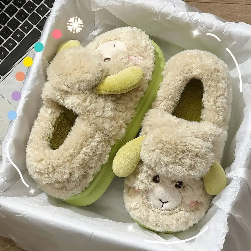 Cute Mao Mao Soft Cotton Slippers for Women Winter - Image 5