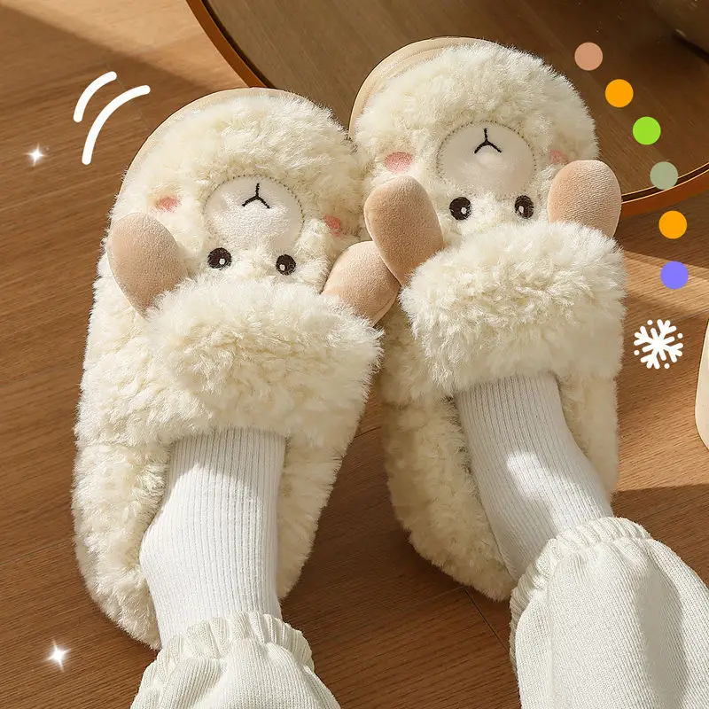 Cute Mao Mao Soft Cotton Slippers for Women Winter - Image 9
