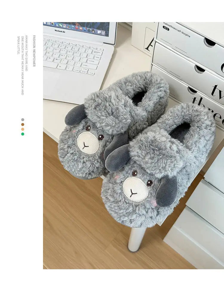 Cute Mao Mao Soft Cotton Slippers for Women Winter — feature 10