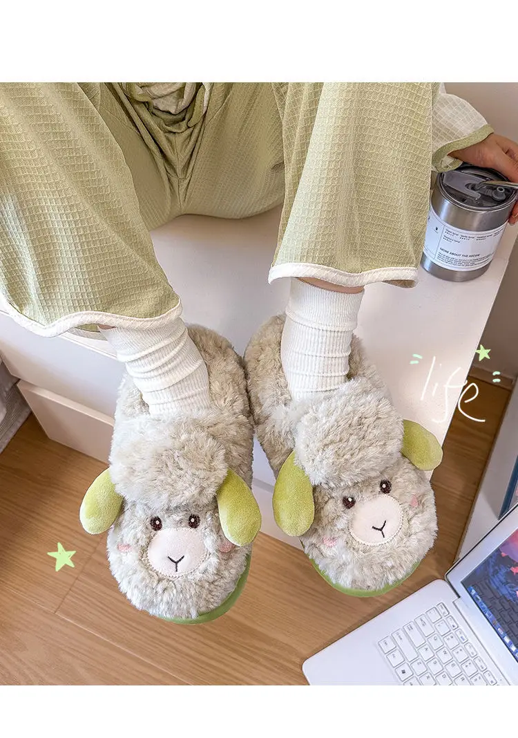 Cute Mao Mao Soft Cotton Slippers for Women Winter — feature 9