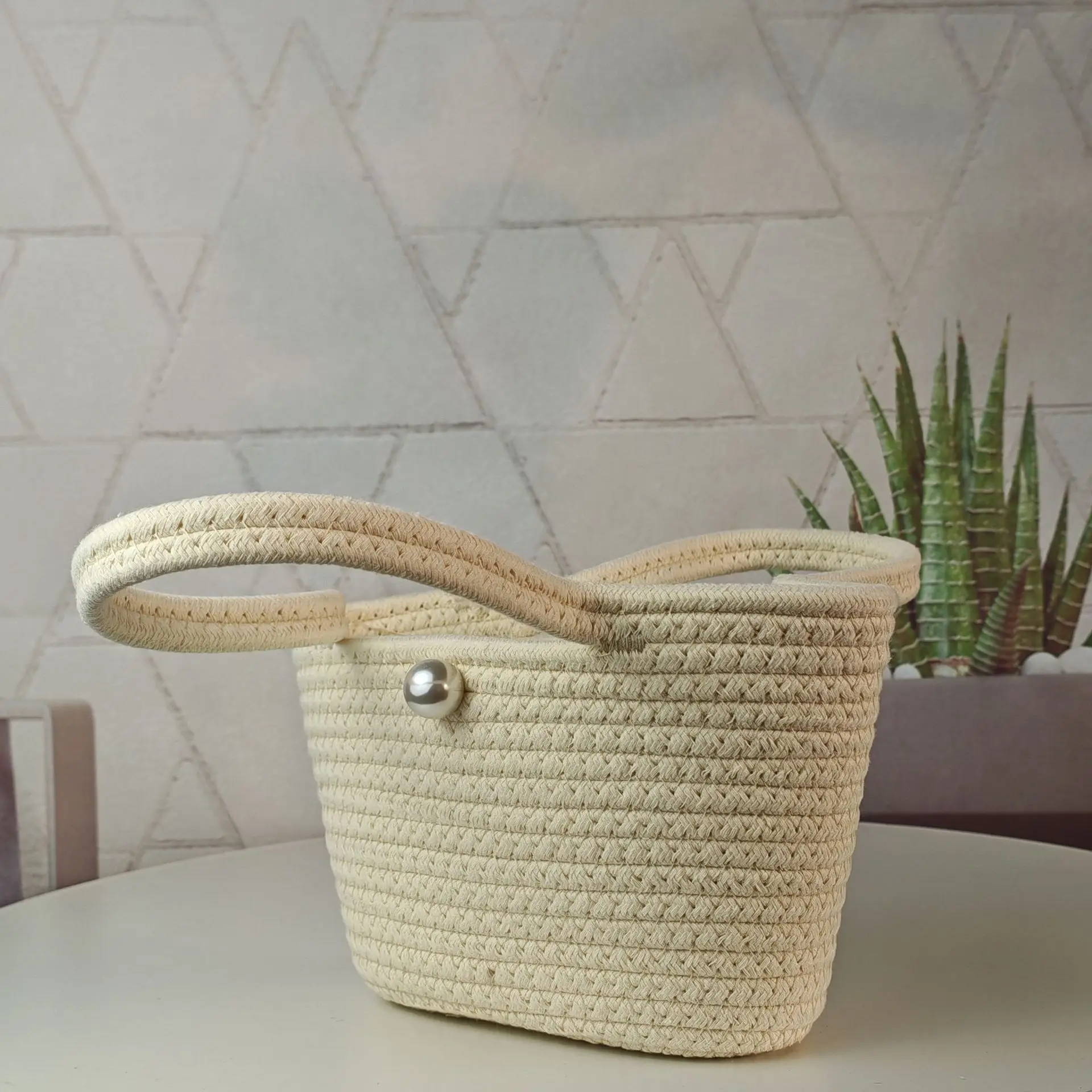 Lightweight Woven Tote Bag for Women Island Photography — feature 3