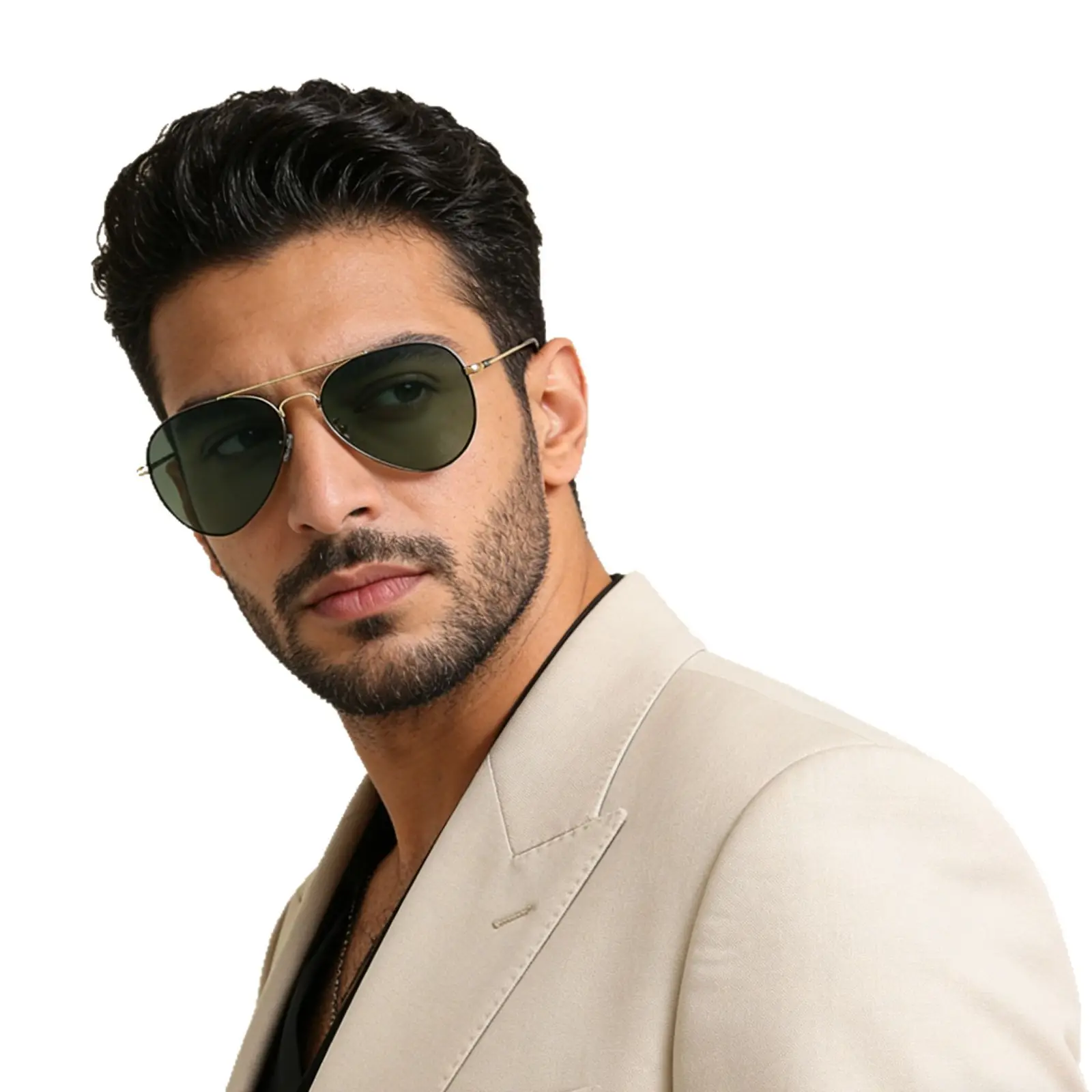 Men Black Grey Polarized Sunglasses Aviator Style - Image 11
