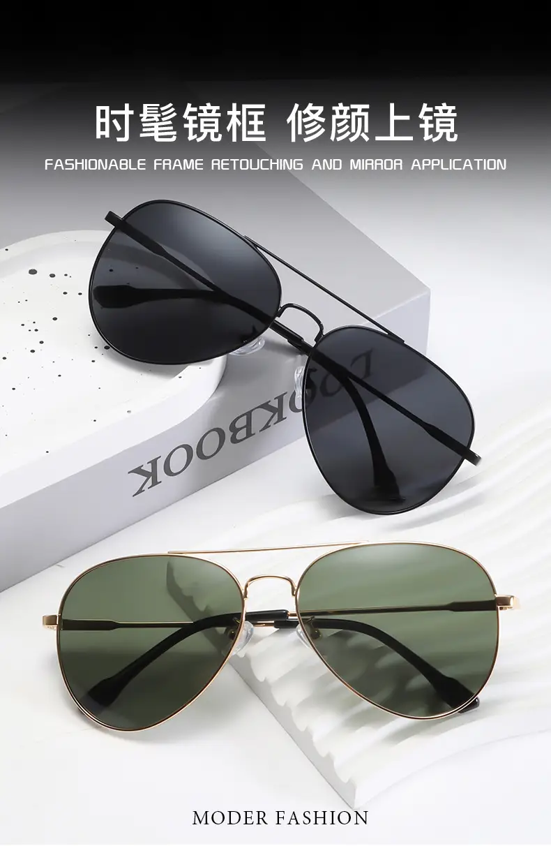 Men Black Grey Polarized Sunglasses Aviator Style — feature 1