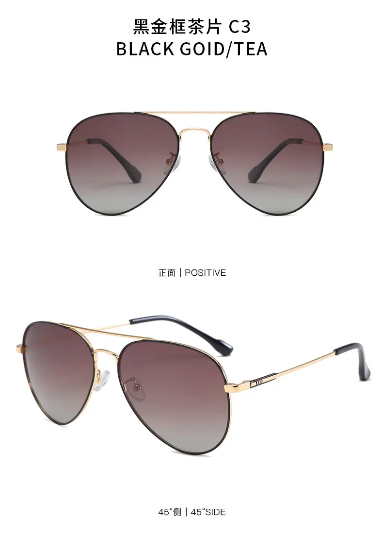 Men Black Grey Polarized Sunglasses Aviator Style — feature 13