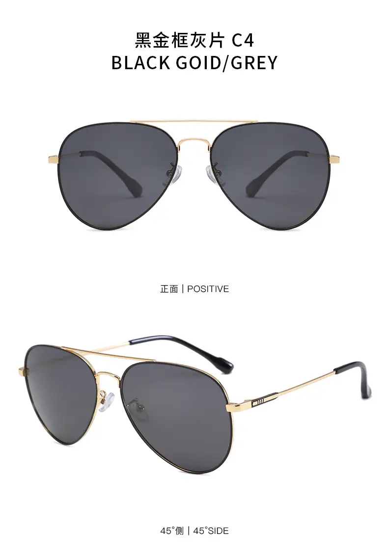Men Black Grey Polarized Sunglasses Aviator Style — feature 14