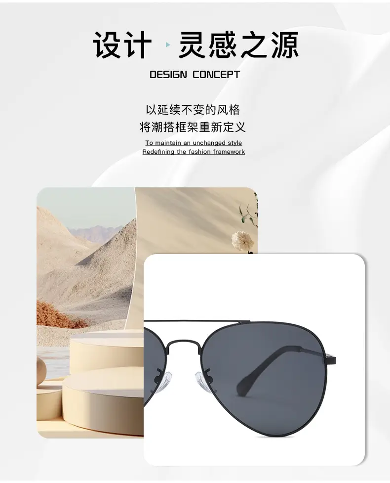 Men Black Grey Polarized Sunglasses Aviator Style — feature 2