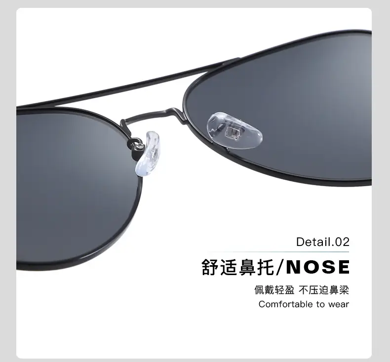 Men Black Grey Polarized Sunglasses Aviator Style — feature 6