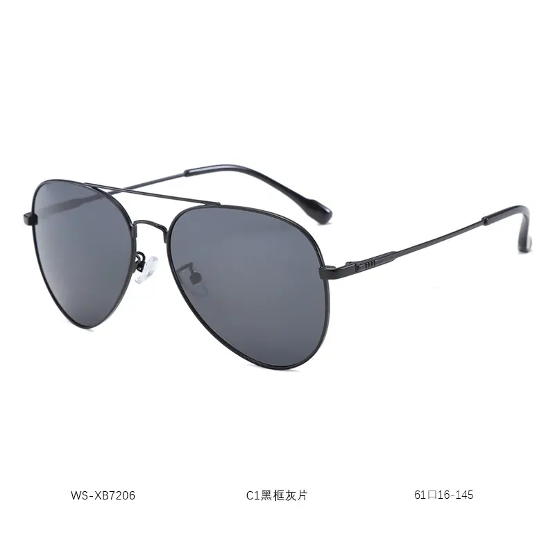 Men Black Grey Polarized Sunglasses Aviator Style