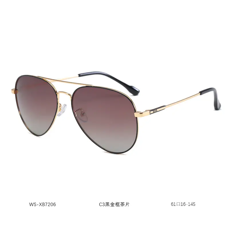 Men Black Grey Polarized Sunglasses Aviator Style - Image 3
