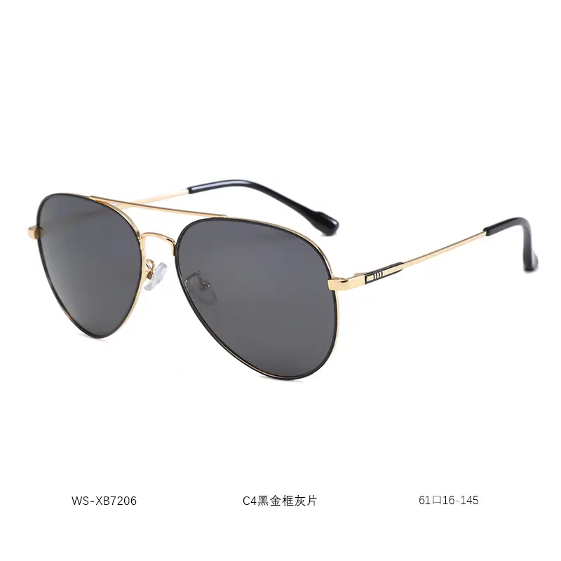 Men Black Grey Polarized Sunglasses Aviator Style - Image 4