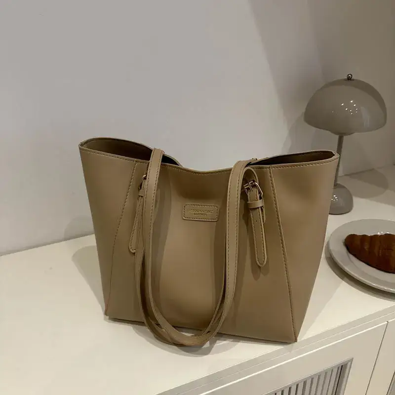 Women's Large Capacity Shoulder Bag Beige 2024 - Image 7