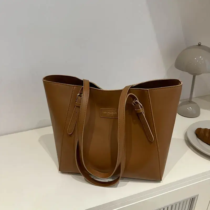 Women's Large Capacity Shoulder Bag Beige 2024 - Image 8