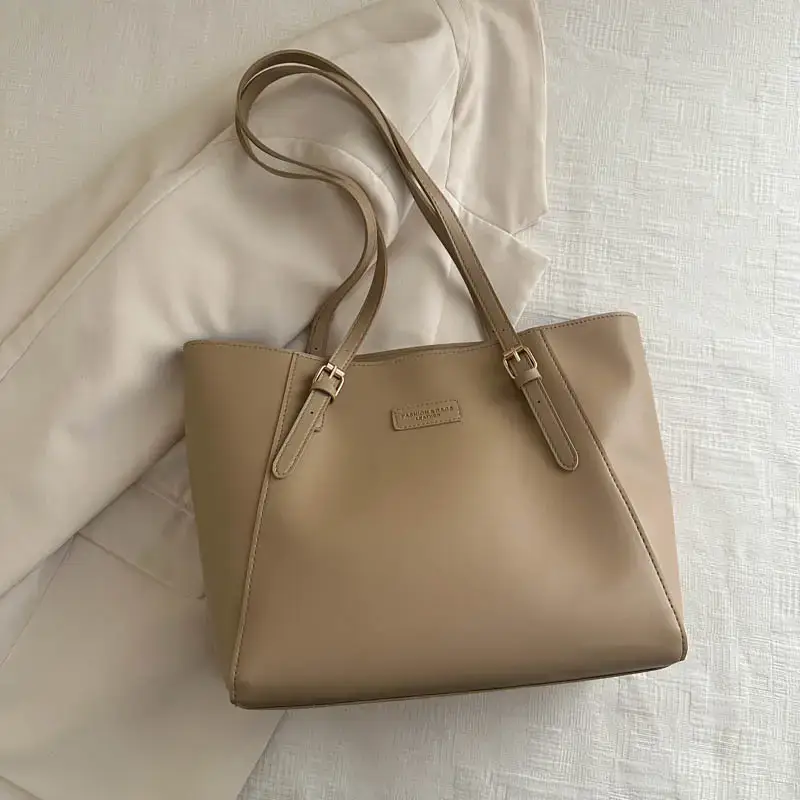 Women's Large Capacity Shoulder Bag Beige 2024 - Image 2