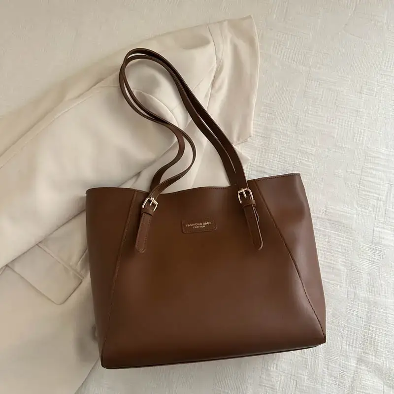 Women's Large Capacity Shoulder Bag Beige 2024 - Image 3