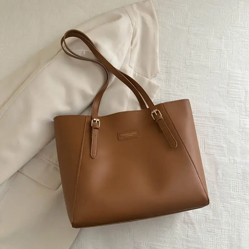 Women's Large Capacity Shoulder Bag Beige 2024 - Image 4