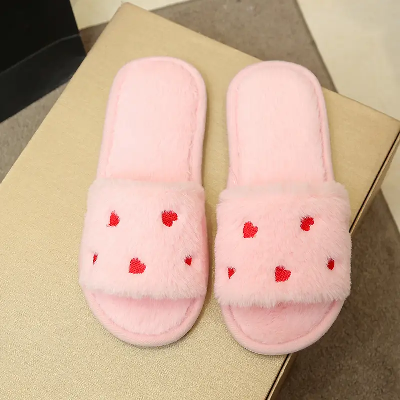 Autumn and winter cotton slippers small love home indoor non-slip wooden floor lovers wool plush moon shoes women's drag