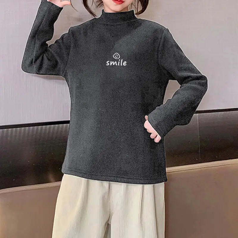 Children's Black Long Sleeve T-Shirt with "Smile" Print - Image 8