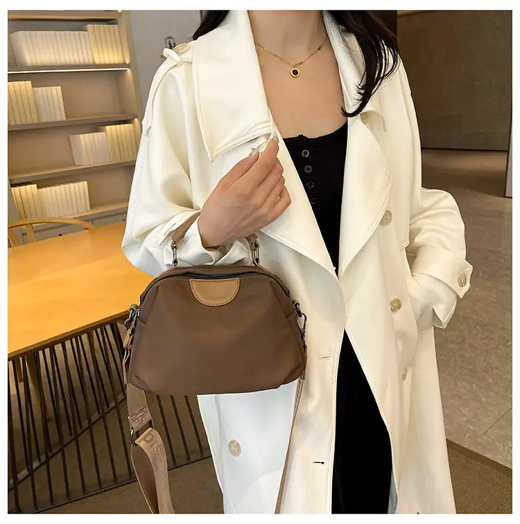 Women's Nylon Shoulder Bag Brown 2024 New Arrival — feature 21