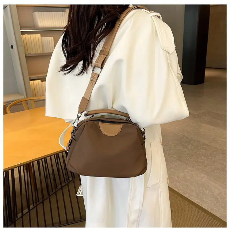 Women's Nylon Shoulder Bag Brown 2024 New Arrival — feature 25